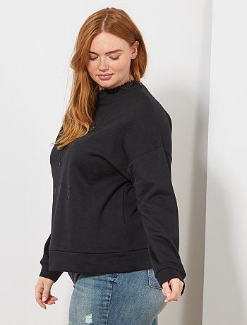 Sweat avec col volanté - Kiabi