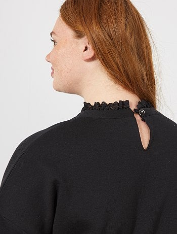 Sweat avec col volanté - Kiabi