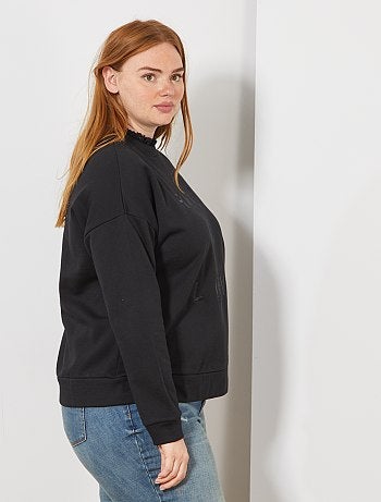 Sweat avec col volanté - Kiabi