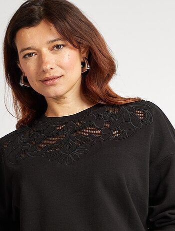 Sweat avec détails ajourés