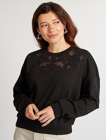 Sweat avec détails ajourés