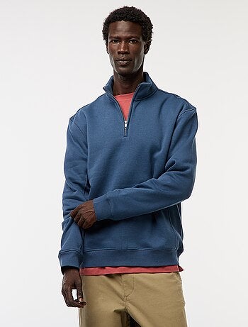 Sweat camionneur avec col montant zippé
