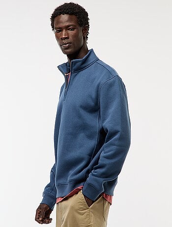 Sweat camionneur avec col montant zippé