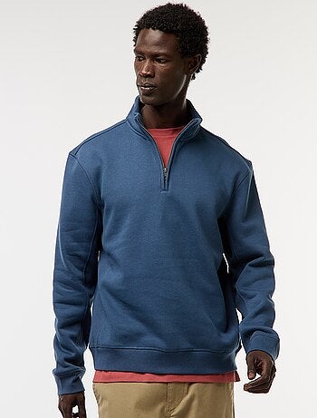 Sweat camionneur avec col montant zippé