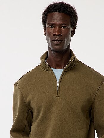 Sweat camionneur avec col montant zippé