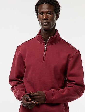 Sweat camionneur avec col montant zippé