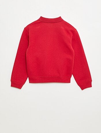 Sweat col polo à rayures