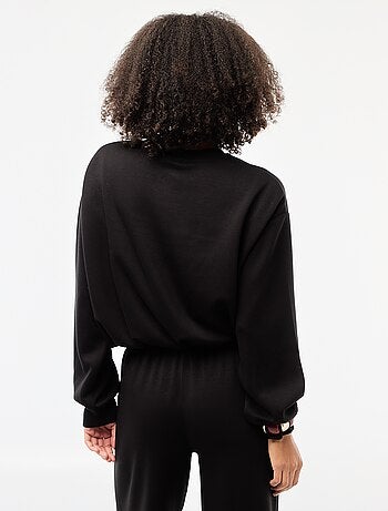 Sweat crop top effet boule