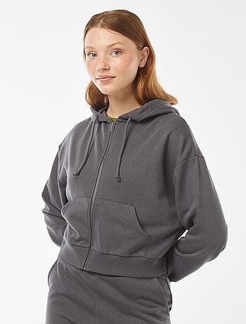 Sweat cropped à capuche