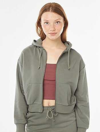 Sweat cropped à capuche