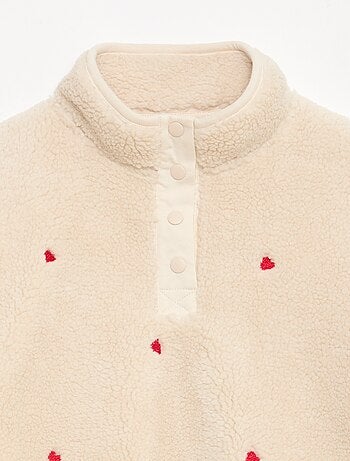 Sweat effet mouton avec broderie