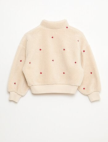 Sweat effet mouton avec broderie