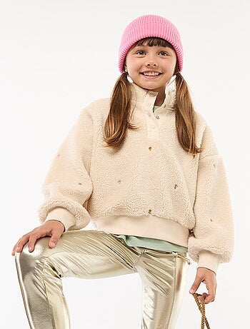 Sweat effet mouton avec broderie