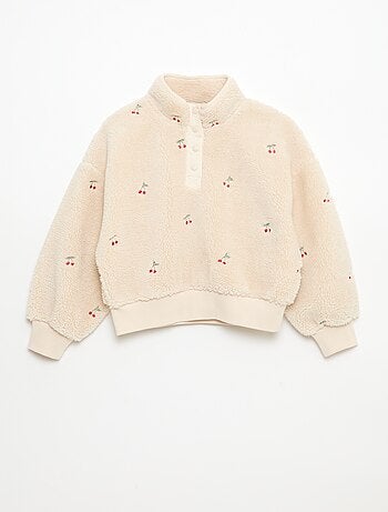 Sweat effet mouton avec broderie