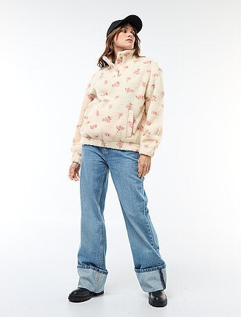 Sweat en maille bouclette imprimé