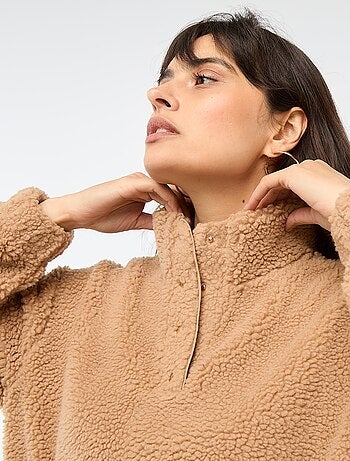 Sweat en maille bouclette imprimé