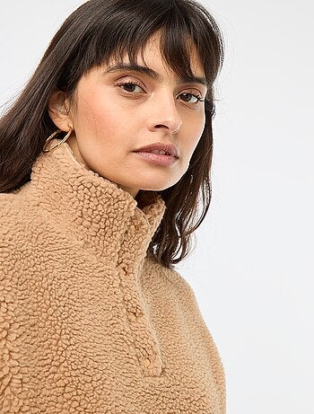 Sweat en maille bouclette imprimé