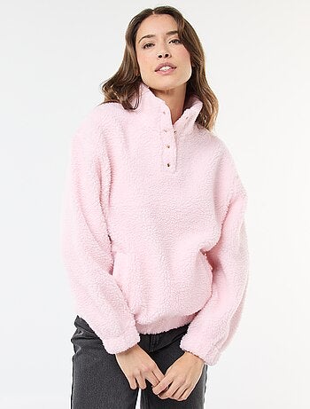 Sweat en maille bouclette imprimé