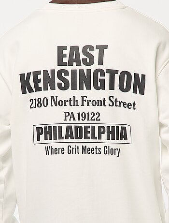 Sweat en molleton à col rond avec un imprimé recto-verso