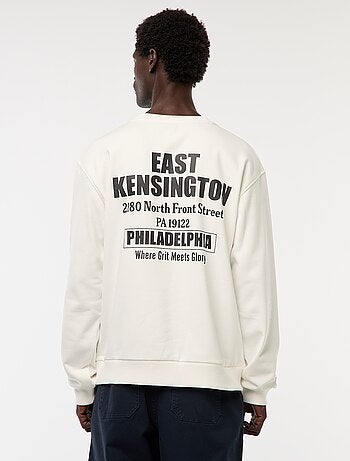 Sweat en molleton à col rond avec un imprimé recto-verso