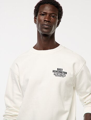 Sweat en molleton à col rond avec un imprimé recto-verso