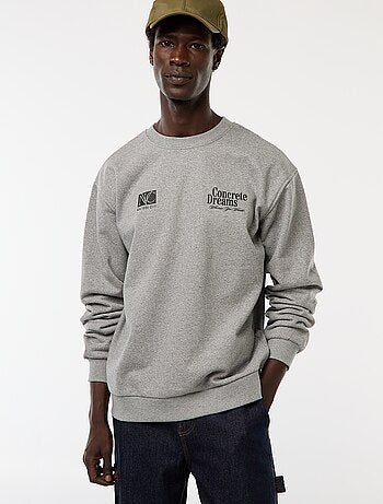 Sweat en molleton à col rond avec un imprimé recto-verso