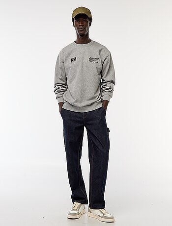 Sweat en molleton à col rond avec un imprimé recto-verso