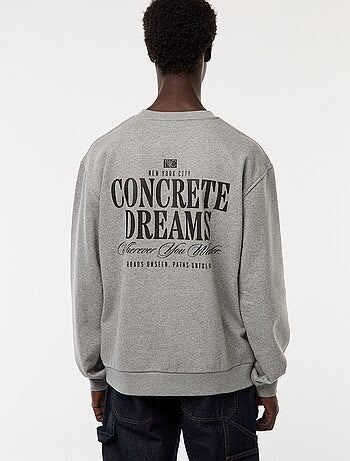 Sweat en molleton à col rond avec un imprimé recto-verso