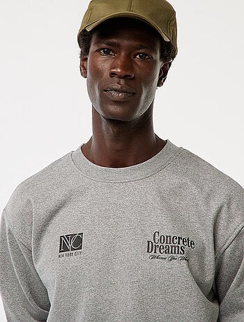 Sweat en molleton à col rond avec un imprimé recto-verso