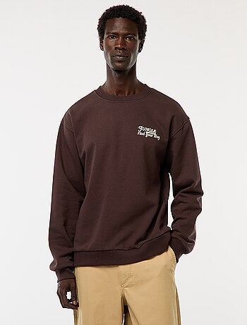 Sweat en molleton à col rond avec un imprimé recto-verso