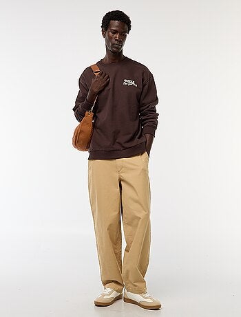 Sweat en molleton à col rond avec un imprimé recto-verso