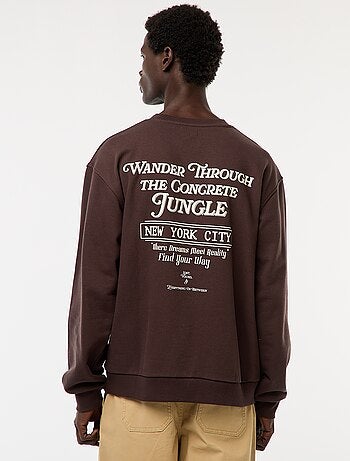 Sweat en molleton à col rond avec un imprimé recto-verso