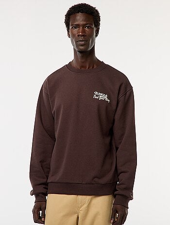 Sweat en molleton à col rond avec un imprimé recto-verso