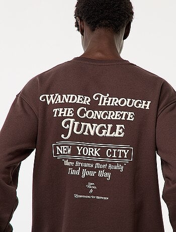 Sweat en molleton à col rond avec un imprimé recto-verso