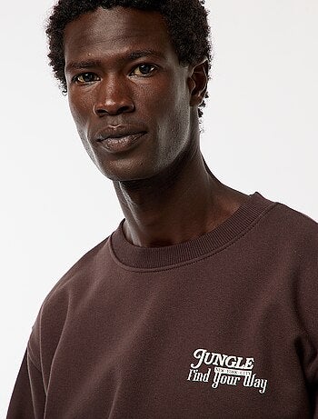 Sweat en molleton à col rond avec un imprimé recto-verso