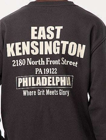 Sweat en molleton à col rond avec un imprimé recto-verso