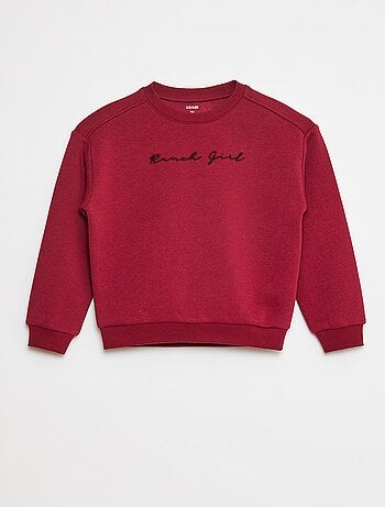 Sweat en molleton avec broderie et franges sur les manches