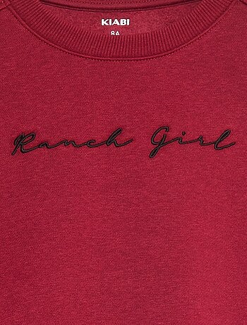 Sweat en molleton avec broderie et franges sur les manches