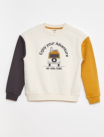 Sweat en molleton avec manches contrastées