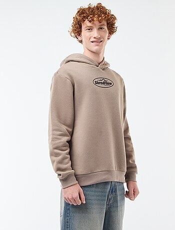 Sweat imprimé fantaisie en coton uni