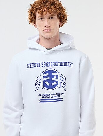 Sweat imprimé fantaisie en coton uni