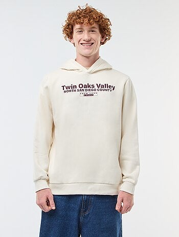 Sweat imprimé fantaisie en coton uni