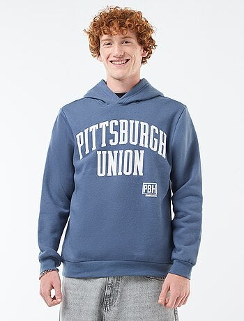 Sweat imprimé fantaisie en coton uni