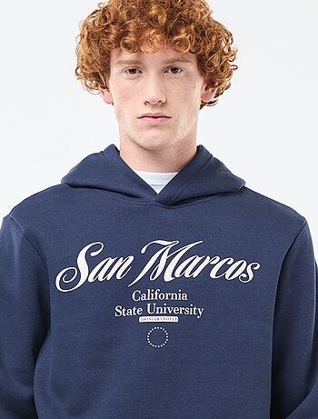 Sweat imprimé fantaisie en coton uni