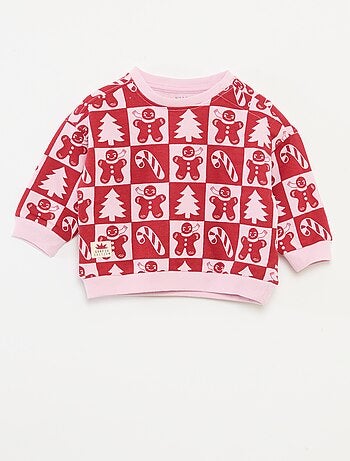 Sweat imprimé Noël en jersey coton