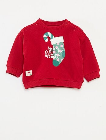 Sweat imprimé Noël en jersey coton