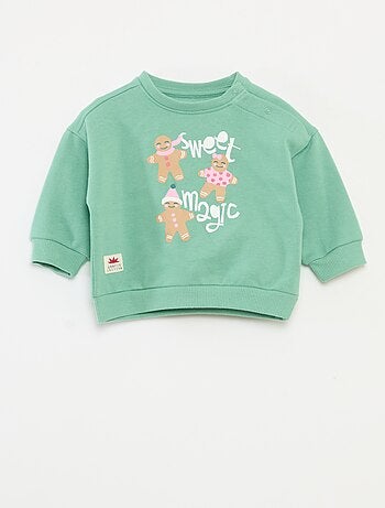 Sweat imprimé Noël en jersey coton