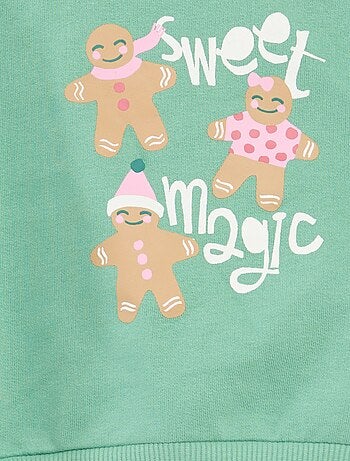 Sweat imprimé Noël en jersey coton