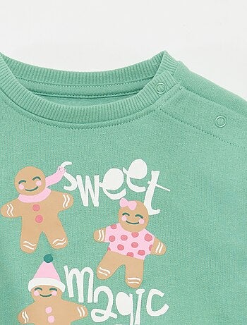 Sweat imprimé Noël en jersey coton