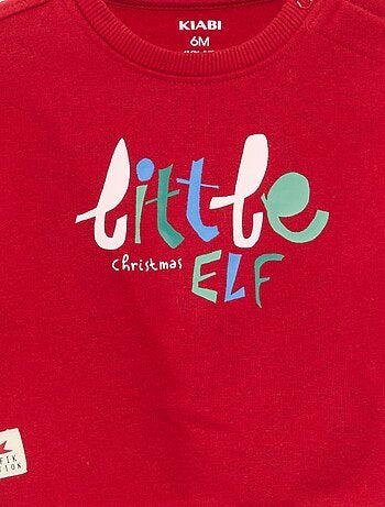 Sweat imprimé Noël en polaire coton